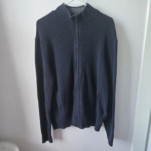 Banana Republic Blue Zip Up Sweater Classic Knit